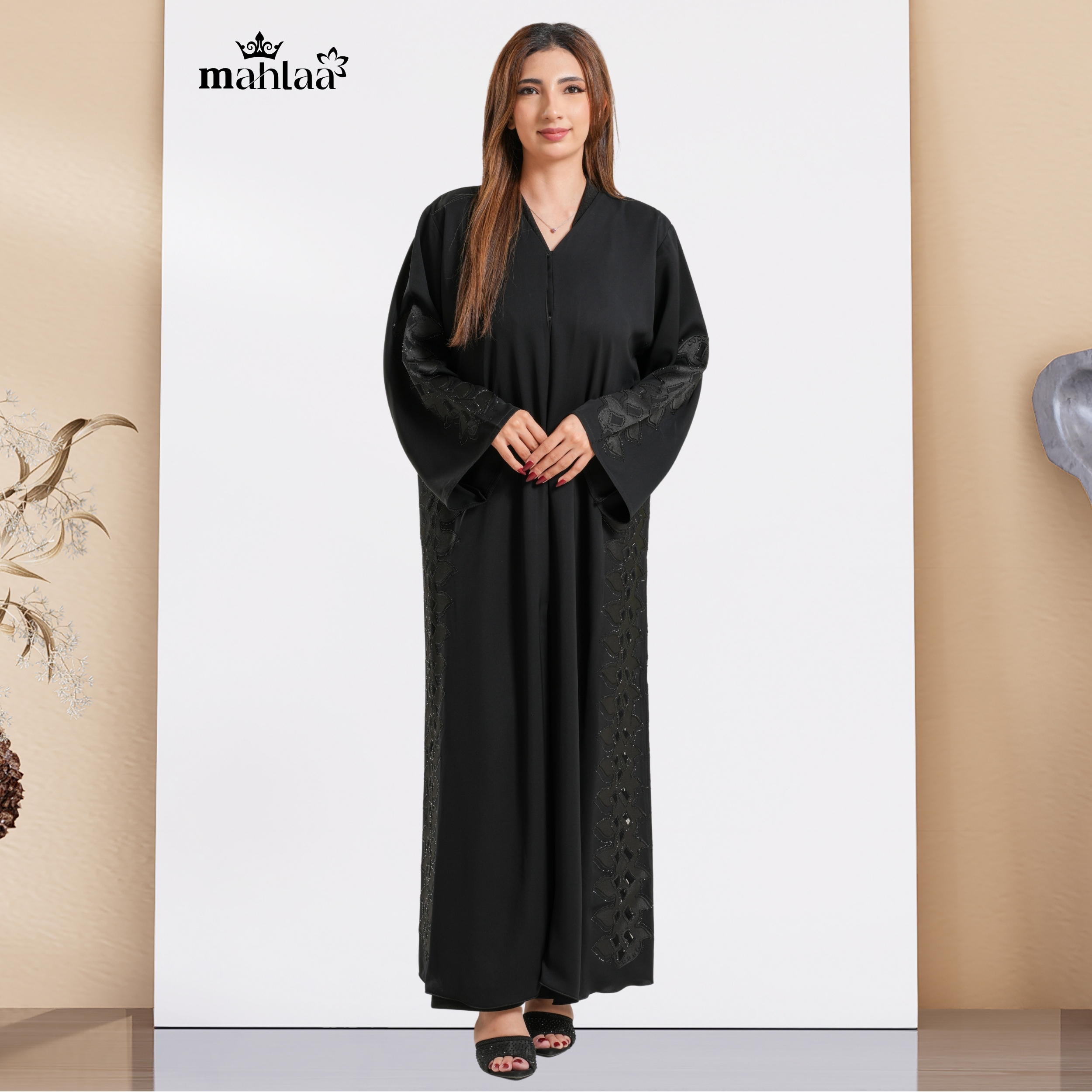 Shadow Petal Embroidered Abaya |